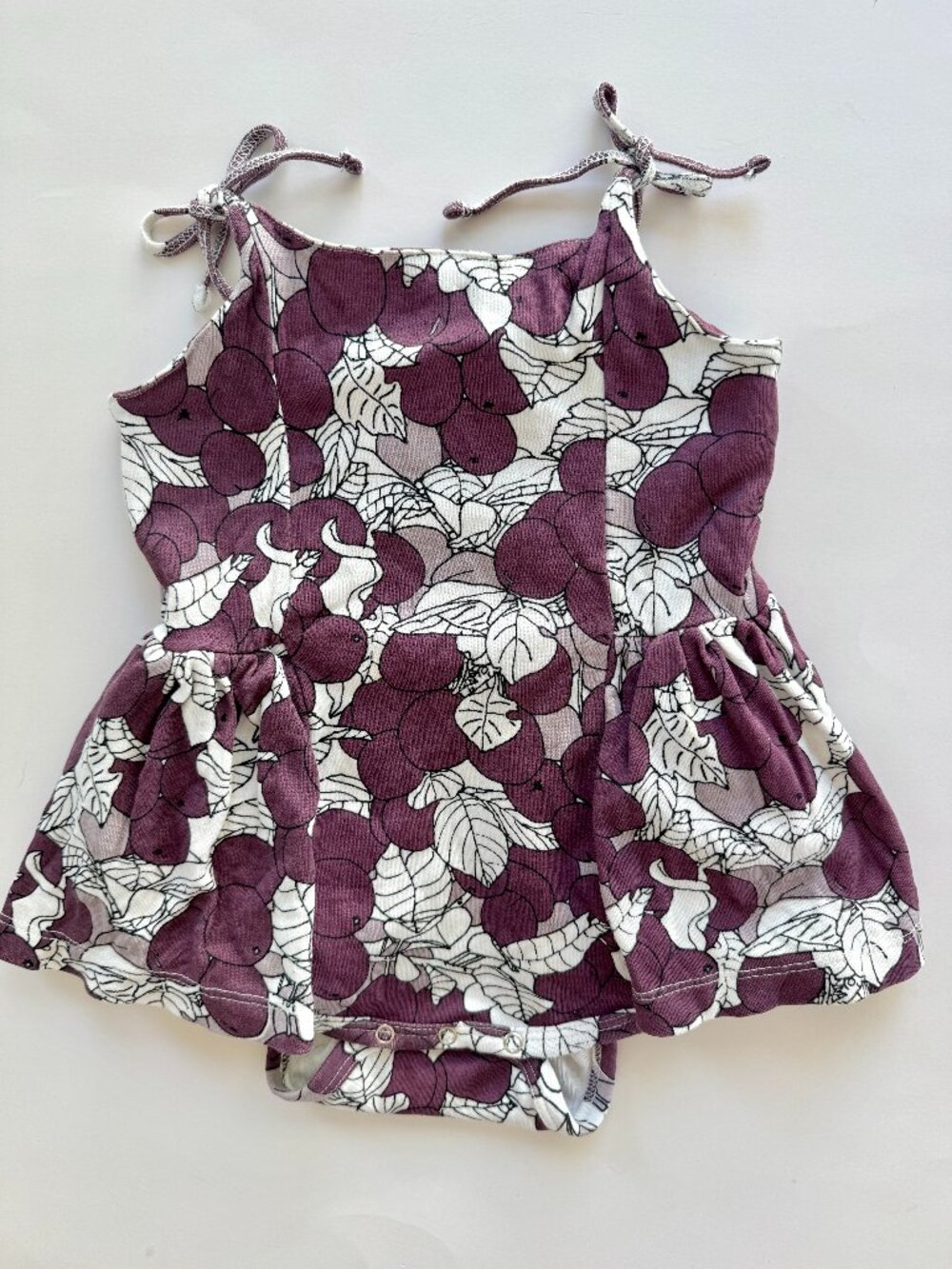 Kate Quinn Grape Print Tie Strap Romper 18-24m